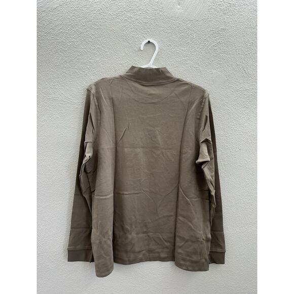 The Tog Shop Womens Shirt Size Large Brown Long Sleeve Mock Neck Cotton - Picture 7 of 12